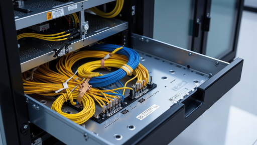 教育机构网络建设项目，现代化教室环境中网络设备安装完成，准备投入使用